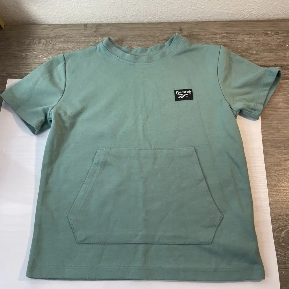Reebok Boys 2 Pc Shorts Set Size 10 Mint Sage Green Kangaroo Pocket Cargo Outfit